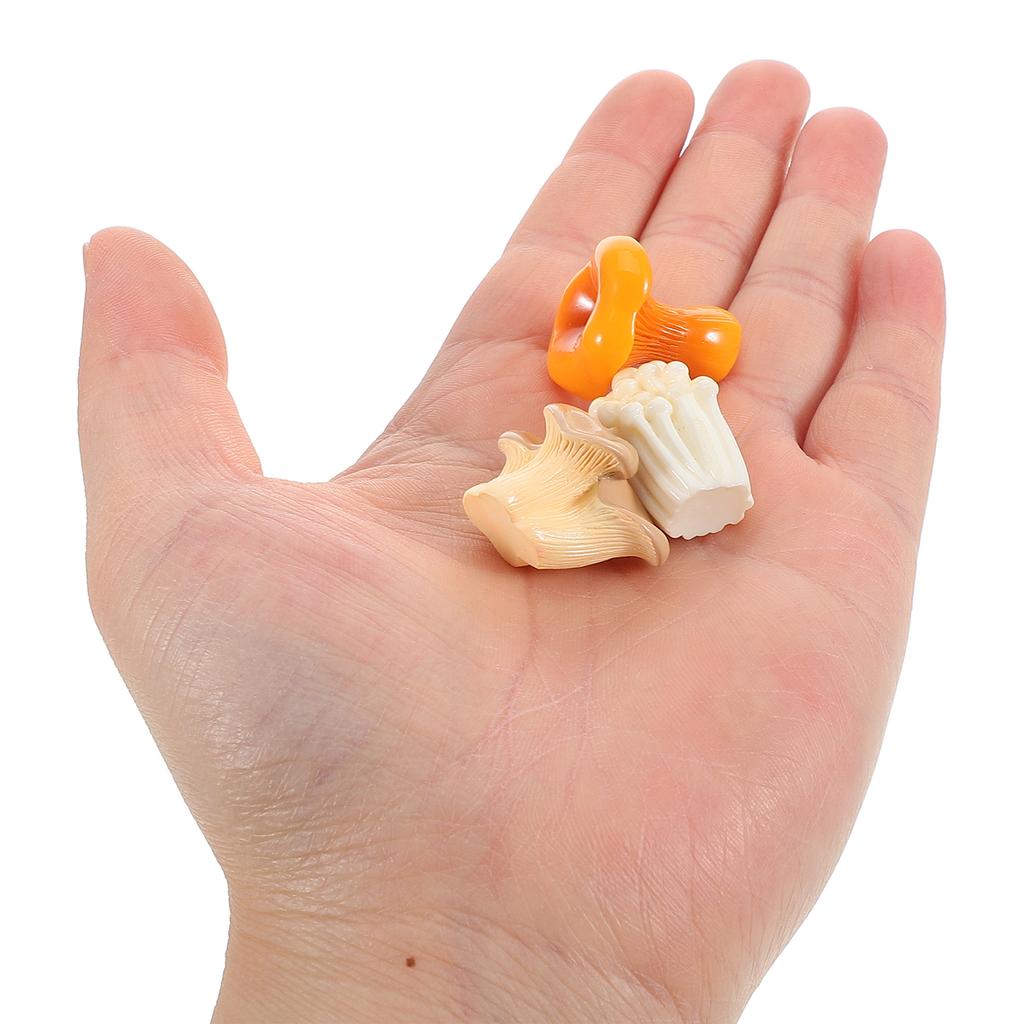 8pcs Mini Mushrooms For Crafts Realistic Resin Figurines Tiny Mushroom Decoration For Artificial Vegetables Hot Pot Dishes Foods