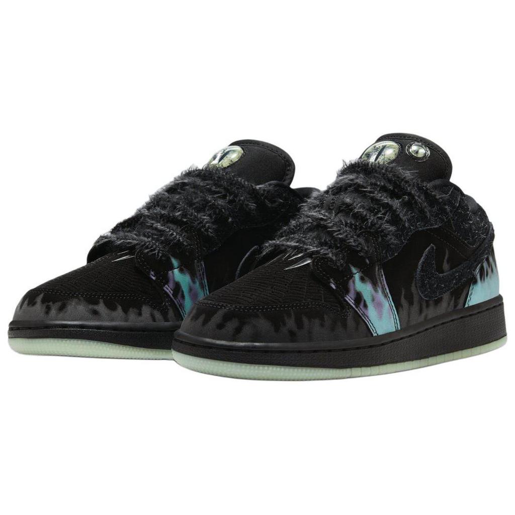 Air Jordan 1 Low GS Fortune Fly Halloween Černá Zelená Dětské Lifestyle Boty HQ3442-001