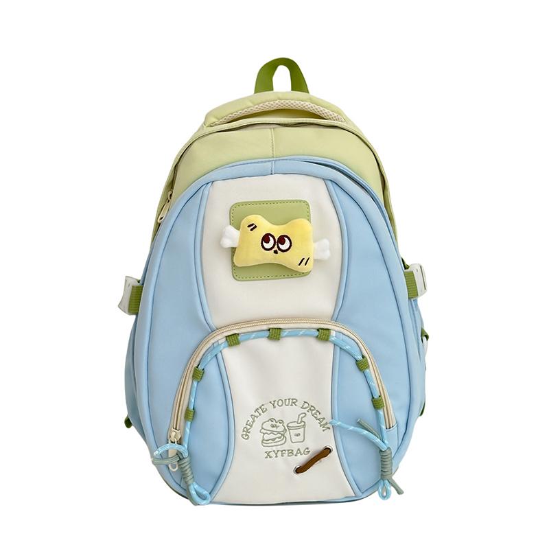Student Schoolbag Women's Contrast Color Backpack Children's Backpack for Girls