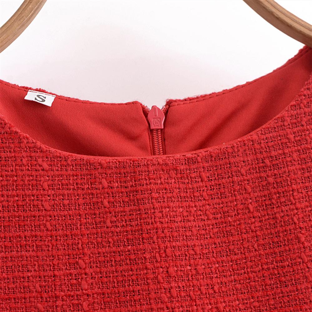 2025 Spring Women's Textured Slim Fit Sleeveless Dress