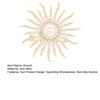 Women Brooch High-Gloss Rhinestone Faux Pearl Inlay Sparkling Sun Flower Design Lapel