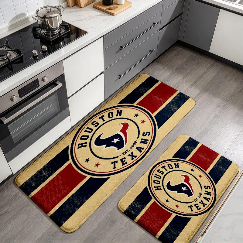 Houston Texans Flannel Kitchen Mat Christmas Soft Area Rug Non Slip Floor Carpet Home Decoration