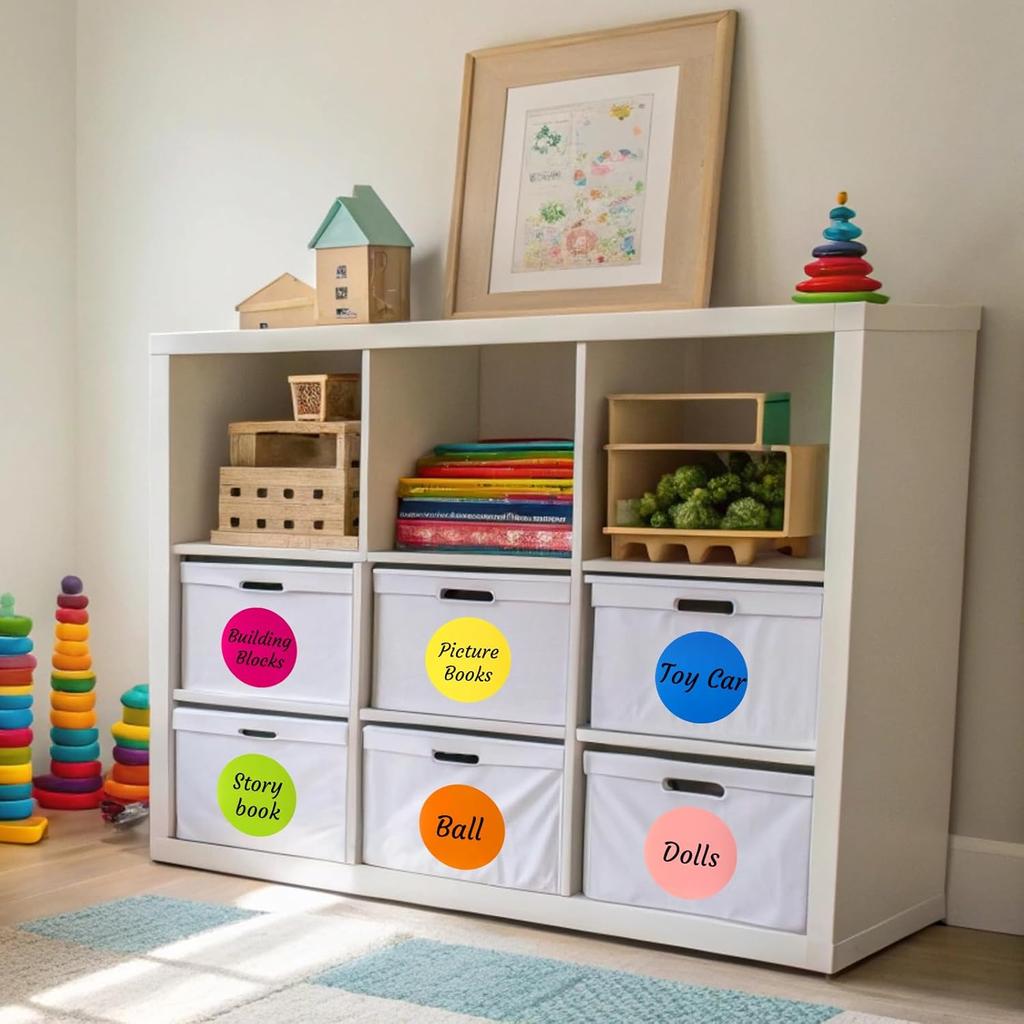 Maitys 120 Pieces 5 Inch Large Round Stickers Labels Classroom Floor Stickers Dots Circles Moving Labels for Boxes, Color Coding Dots for Home