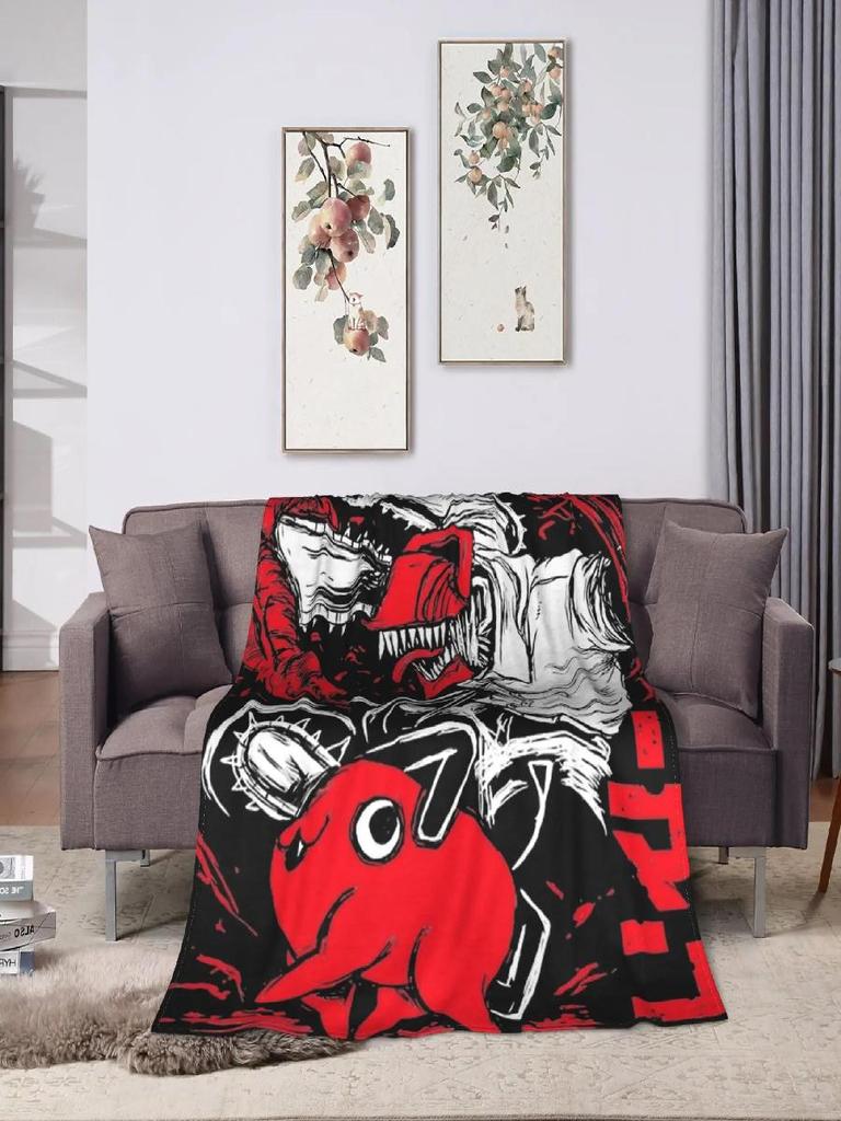 Chainsaw Man Fan Anime Blanket Super Soft Quality Throw Blanket for Winter Kids Bedroom Decor Novelty Bedspread