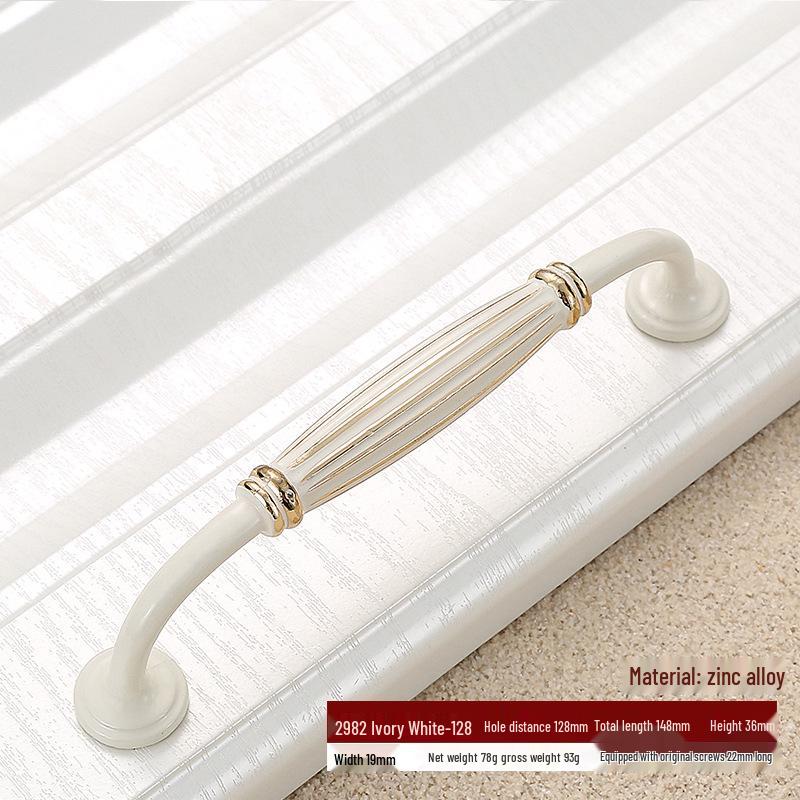 Ivory White Zinc Alloy Minimalist Round Pull Handle for Cabinets and Drawers