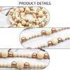 Wooden Bead Christmas Garland 7.41ft Long Festival Tree Decoration For Mantels Staircase Holiday Party Centerpieces