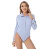 Women Bodysuit Shirt Bottoming Shirt Office Wear One-Piece Bodysuit Easy Care Work Bodysuit Shirt