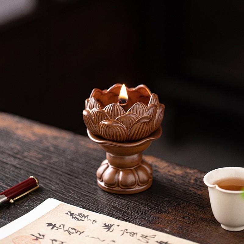 Retro Ceramiczna Lampa Olejna Budda Domowa Lampa Przednia Stały Uchwyt na Lampę Maślaną Lampa na Paliwo Płynne do Dekoracji Domu