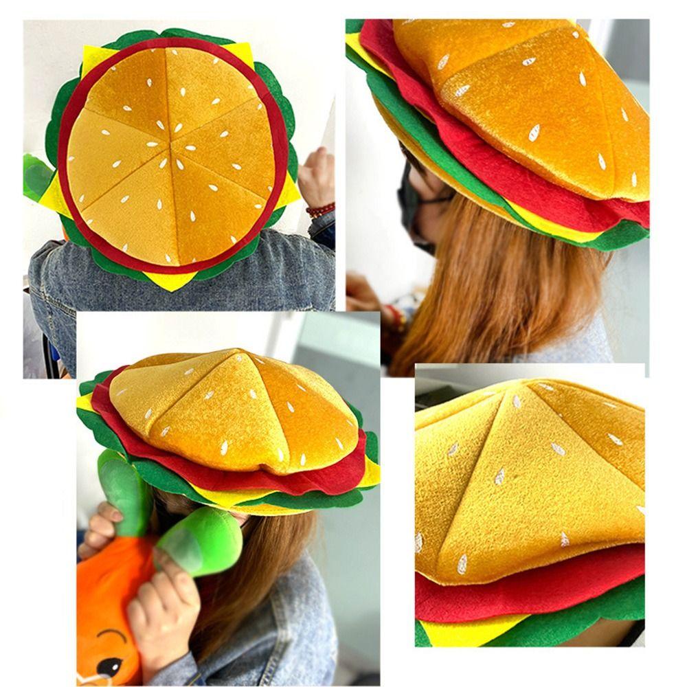Creativity Party Hamburger Hat Cartoon Halloween Cap Decorative Fries Hat  Halloween Party