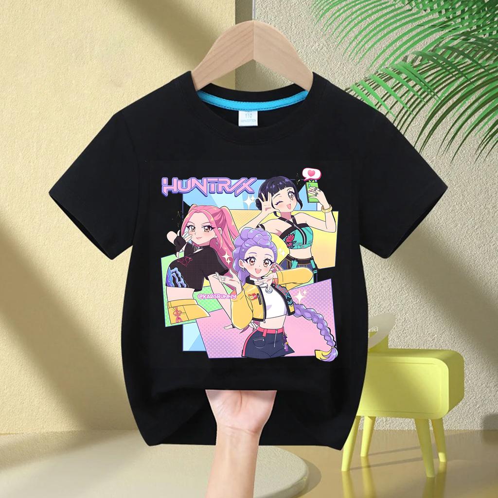 Hot Movie Soft Cotton Baby Girls T Shirt Children's Clothing KPop Demon Hunters Fans Gifts Kids Clothes Fashion Casual Tops