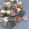 100x Mixed Vintage Colorful Flowers Wood Buttons Scrapbooking Sewing Craft 20mm