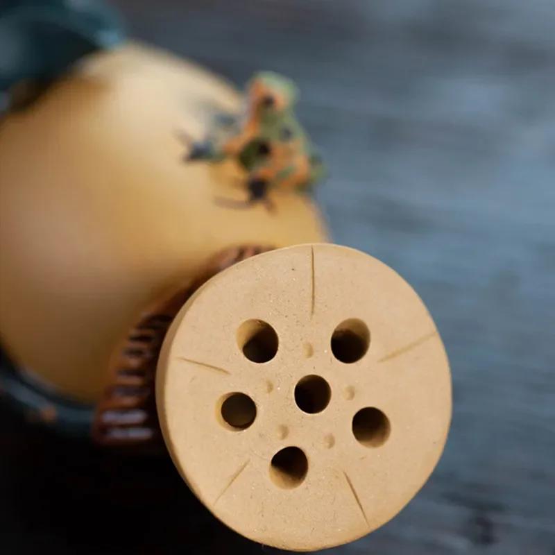 Yixing Purple Clay Tea Pet Handmade Sculpture Ornaments Lotus Root Model Tea Figurine Art Chinese Tea Set Decors Accessories