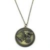 Serie TV Lupo Stark Trono portachiavi Inverno Sta Arrivando Collana con Ciondolo Vintage Logo 3D Famiglia Stark Gioielli Souvenir Regalo