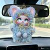 Ornaments Rabbit Doll Figures Big Ear Curly Hair Bunny Plush Doll Pendant  Car Decor