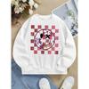 Kids Sweatshirt Pink Checkered Flower Design Girls' Fashionable crewneck sweatshirt, autumn and winter Western style top, children's long sleeved