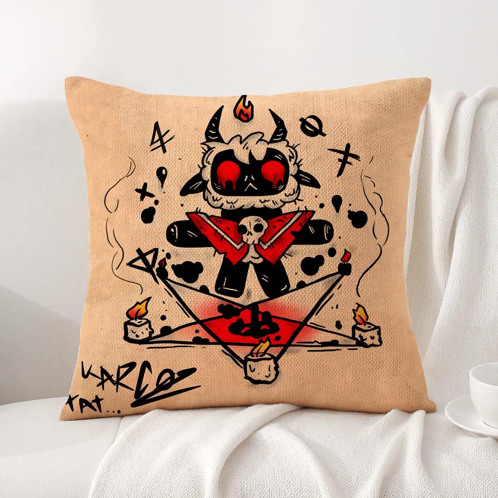 Game C-Cult Of The L-Lamb Cushion Cover Summer Coolness Linen Fabric Double-Sided Printing Pillow Case Sofa Home Decor Gift