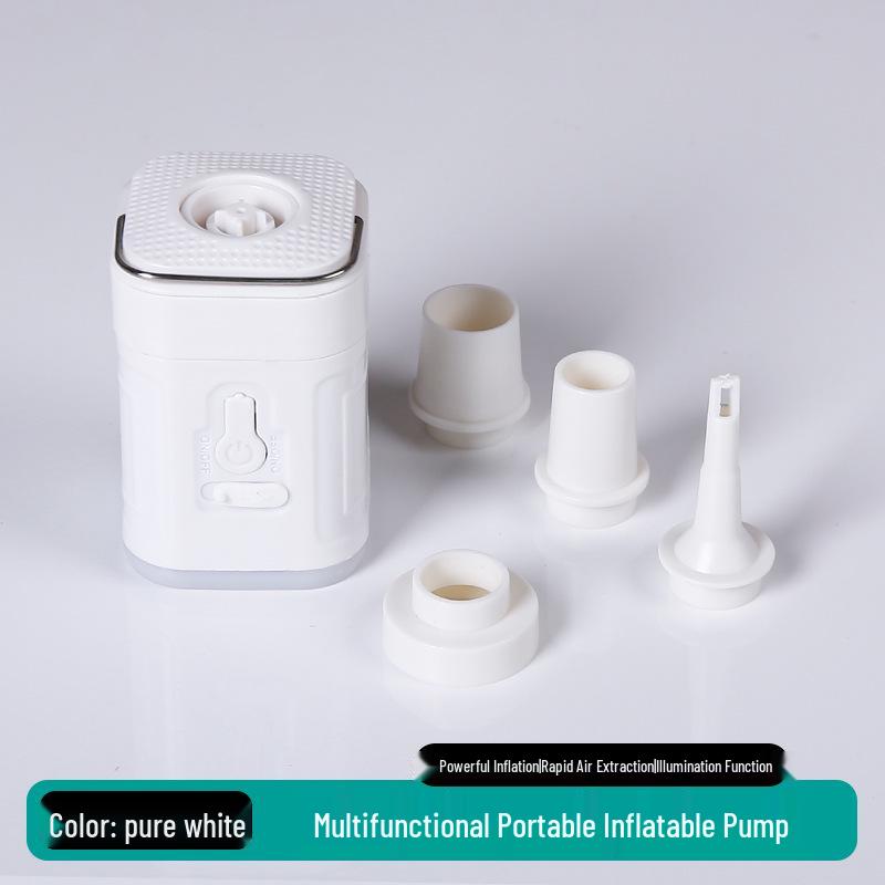 Portable Electric Air Pump with Inflator, Suction, and Lighting for Camping Mattresses and Tents