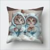 Vibrant Bohemian Style Short Plush Pillow Cover 45x45cm Charming Kitten Living Room Bedroom Decor (Pillow Insert Not Included)