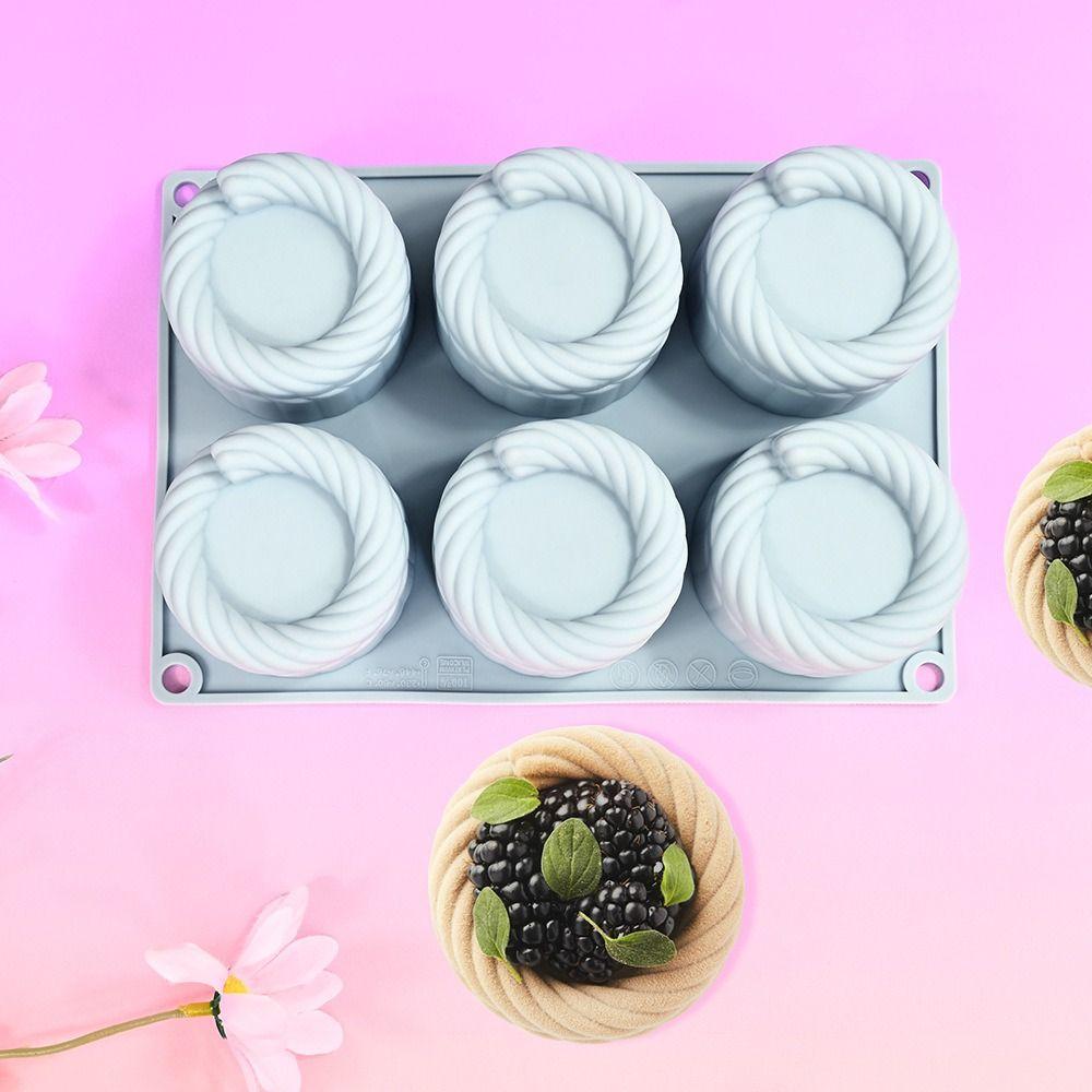 Silicone Mousse Cake Mold Hemp Rope Flower Basket Easy Release Scented Candle Molds High-temperature Resistant