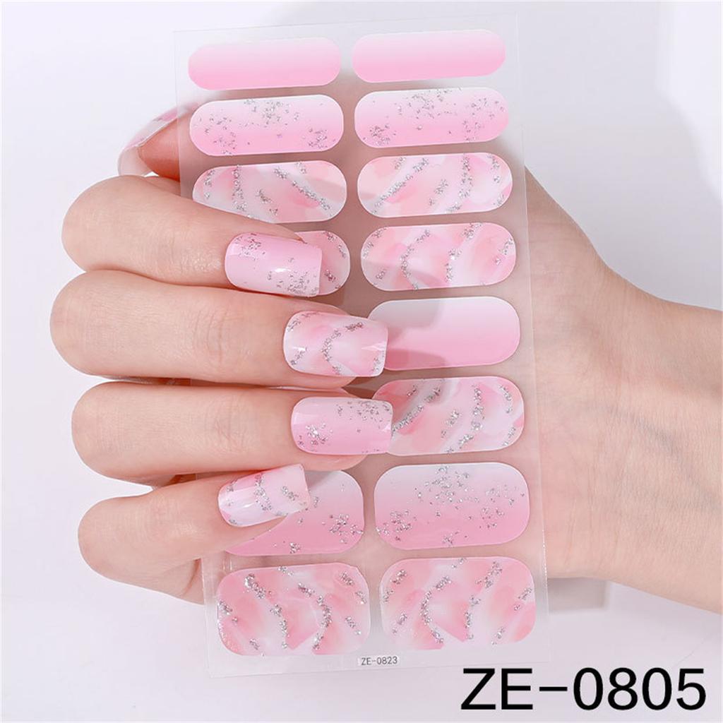 French Tip Gels Nail Strips Glittering Gels Nail Sticker Lovely Nail Polish Strips Gels Nail Wrap Nail Art Sticker