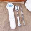 Cartoon Cat Claw Stainless Steel Spoon And Fork Set Spoon Chopstick Cutlery Student Outdoor Camping Portable Kitchen Accessories