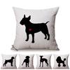 Black And White Pet Dog Style Home Decoration Throw Pillow Case Bulldog Beagle Boxer Dog Cotton Linen Office Chair Cushion Cover