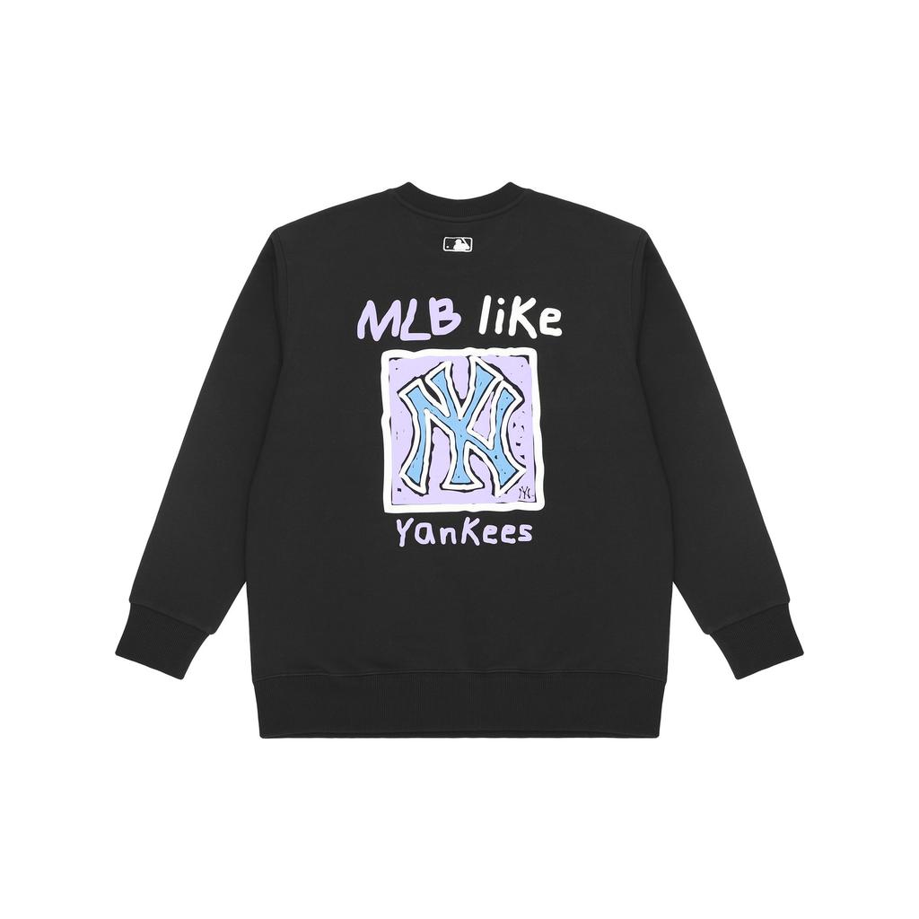 MLB New York Yankees Sweatshirts Unisex Black Crew Neck Moderate Regular 3AMTL0414-50BKS