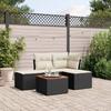 VidaXL Garden Lounge Set 5 Pcs with Cushions Black Braided Resin 3223585