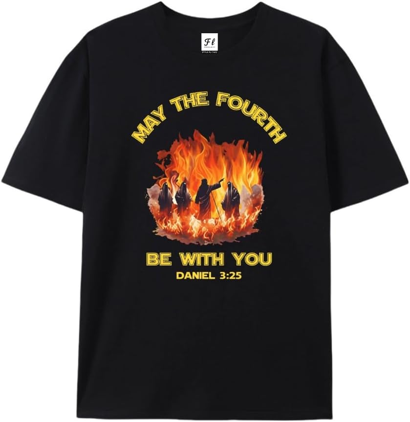 

Be with You Unisex Softstyle Tshirt, Jesus Graphic Tee, Fire Men Shirt S разноцветный