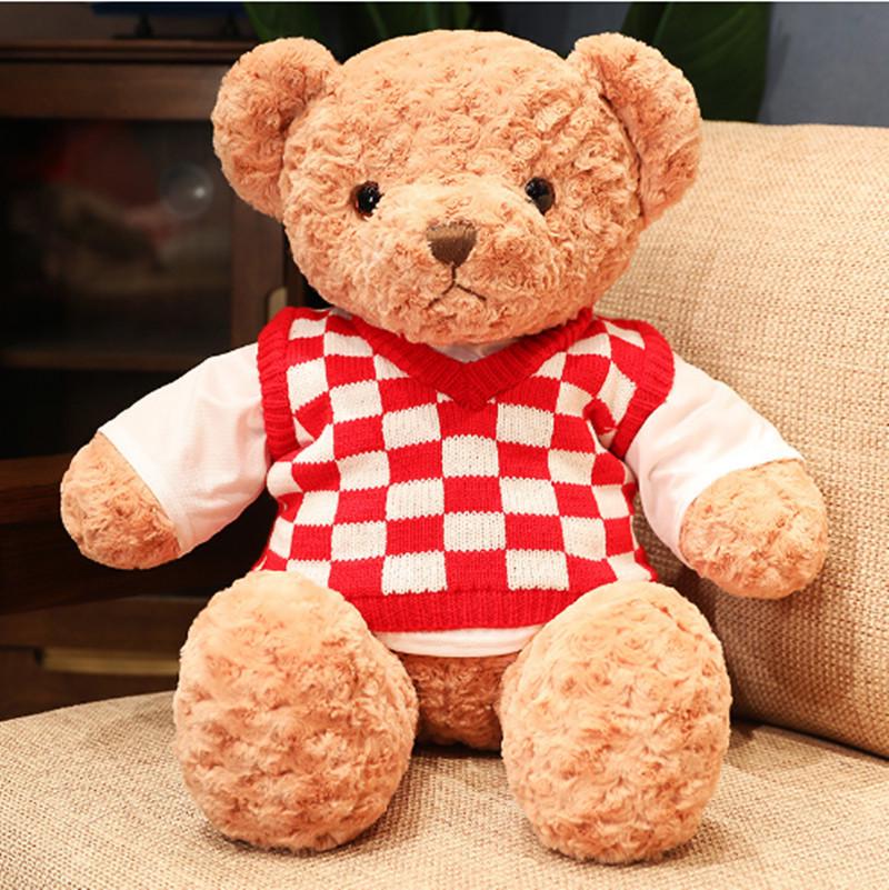 Hugs Baby Preserved Flower Bear Plush Toy - Sweater Teddy Birthday Gift