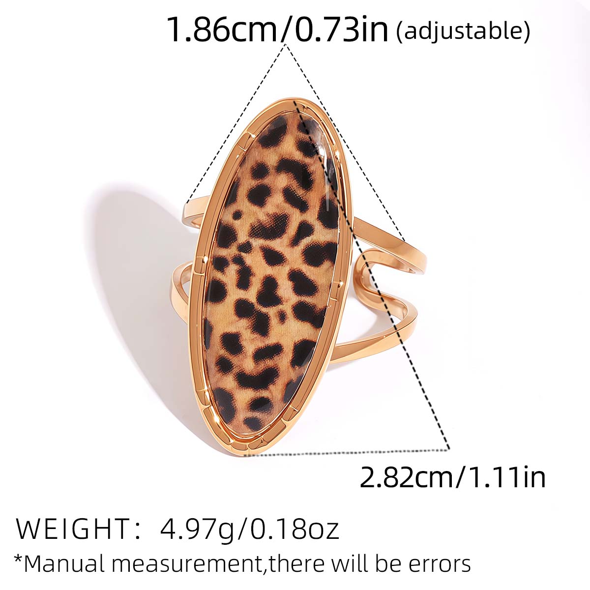 

Minimalist 18K PVD Golden Plated 304 Stainless Steel Rings Chunky Zircon High Quality Charm Stylish Boho Leopard Golden Zircon resizable
