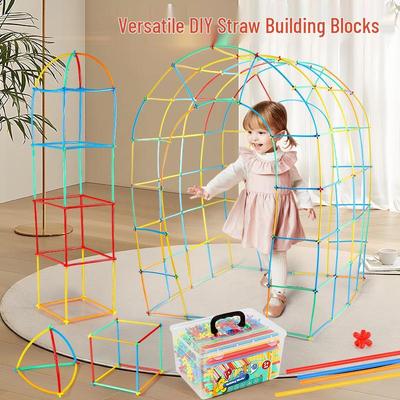 Kids' 4D Straw Building Blocks: Educational Construction Toy for Early Learning & Parent-Child Play