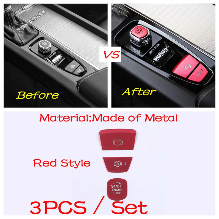 Car Engine Start Stop Push Button Hand Brake Sequ Cover Trim Accessories Interior For VOLVO XC90 S90 V90 S60 V60 2018 -