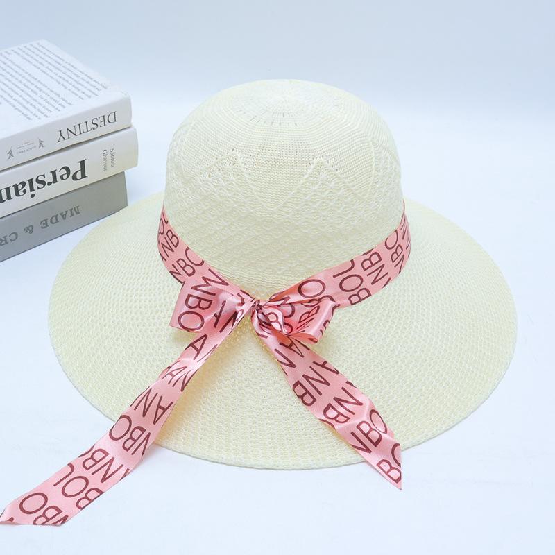 Straw Straw Hat Women's Big Eaves Beach Hat Summer Shading Sun Hat Outdoor Travel Seaside Spring and Autumn Versatile