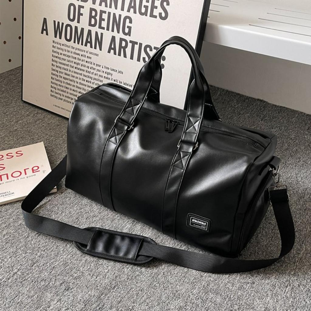 Travel Bag Unisex PU Large Capacity Adjustable Strap Travel Gym