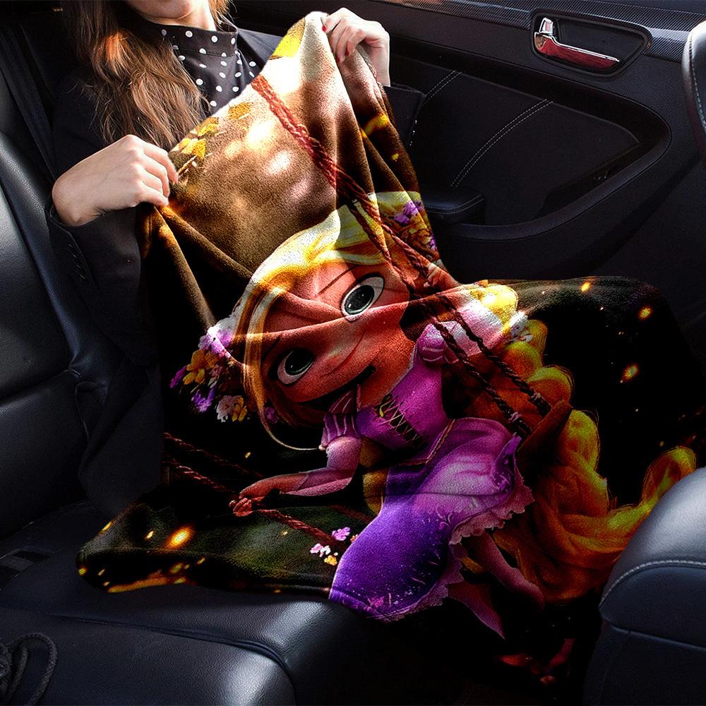 1pc Rapunzel Name Blanket Lightweight Flannel Throw for Sofa Bed Travel Camping Livingroom Office Couch Chair