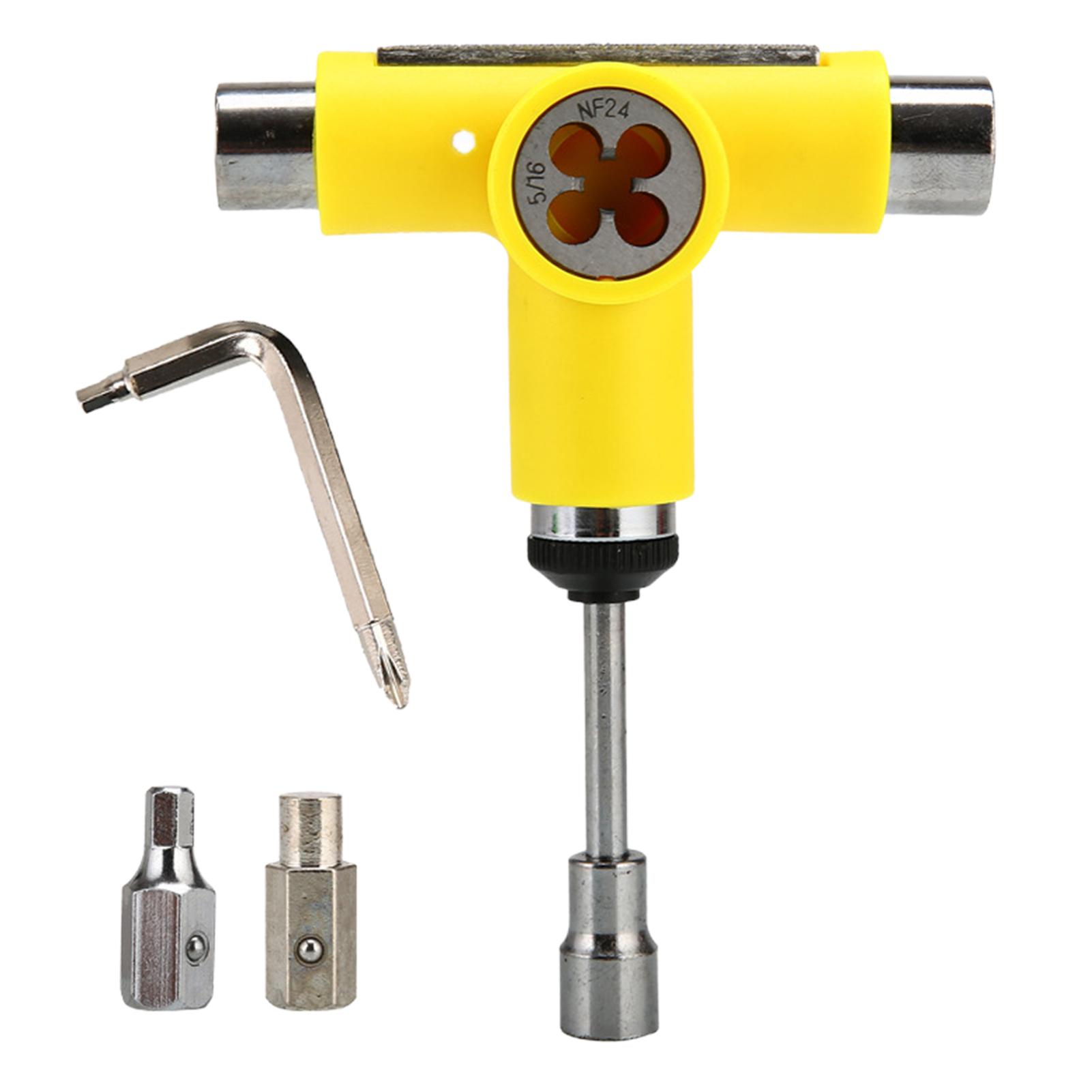 

Hex Wrench Steel T-type Skate Tool For Repair Or Attach Skateboards. жёлтый