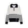 Casual Loose Fit Striped Pullover Long Sleeve Knit Top Women Tops EM52879
