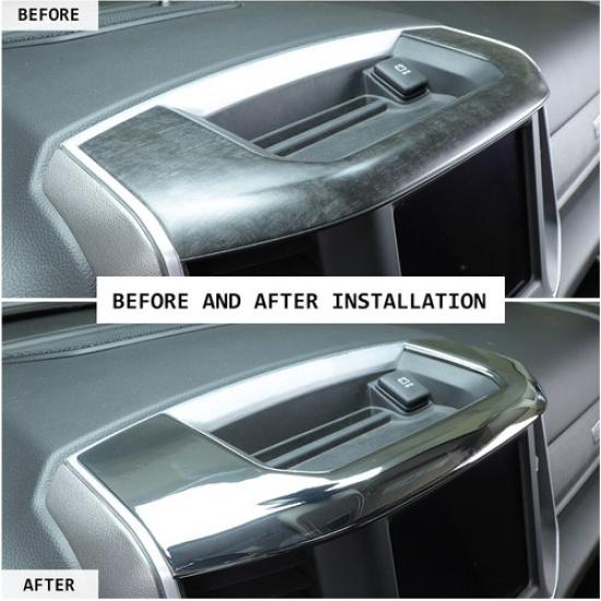 Chrome Interior Console Storage Box Panel Cover Trim For Dodge RAM 1500 2018-20