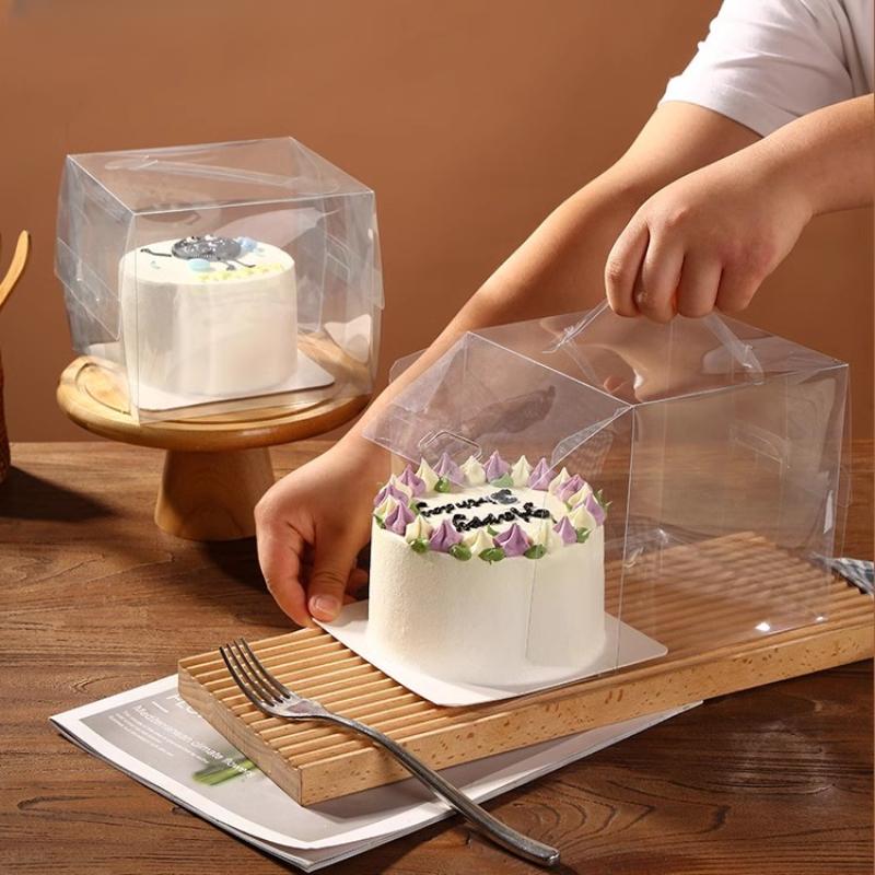 10 Set Geburtstagstorte Box Transparent Mini 2 Zoll 3 Zoll 4 Zoll Backen Kuchen Tragbare Verpackungsbox West Point Tragbare Verpackung