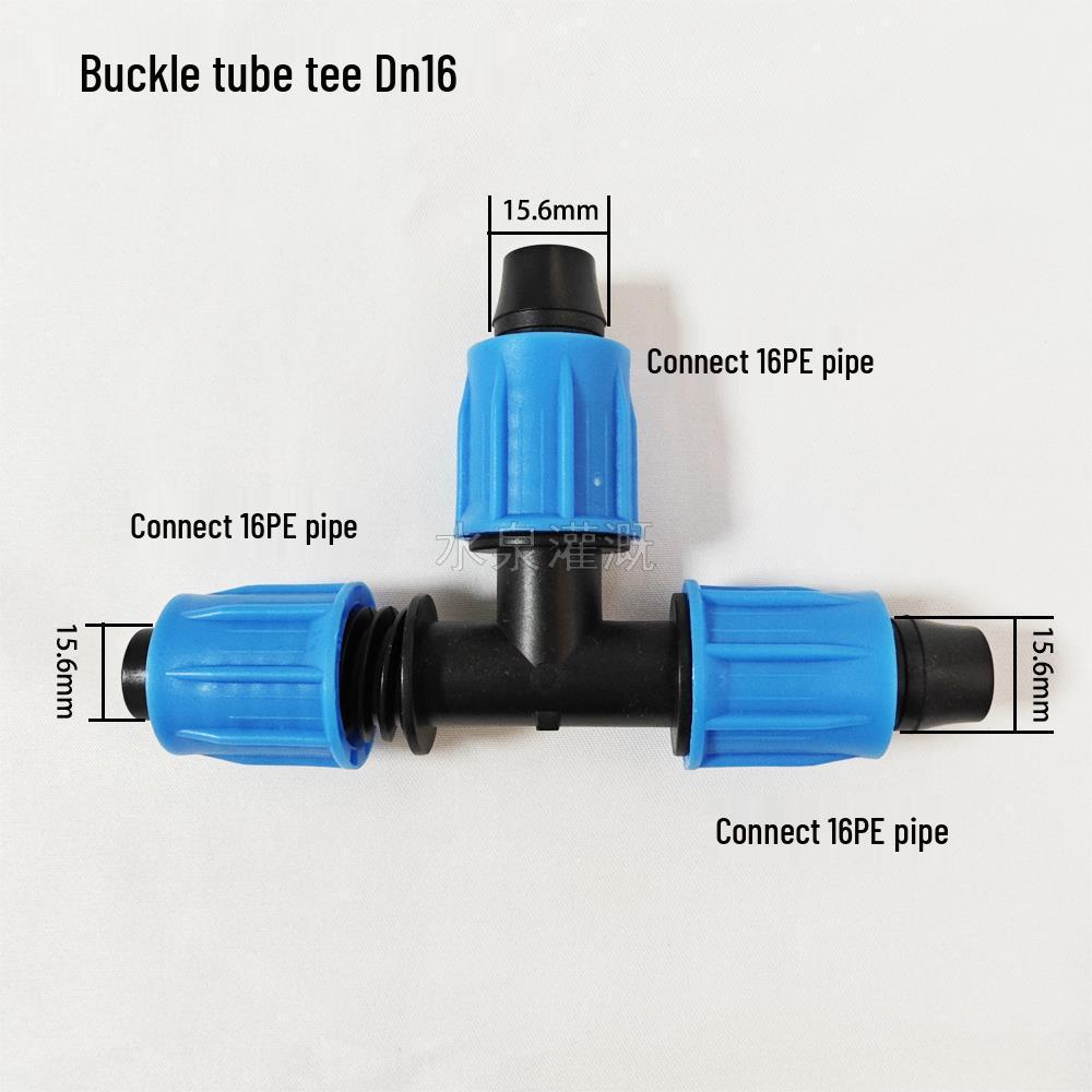 16PE Pipe Fittings: Straight Connector, Elbow Tee, Plug, Side Outlet, Drip Irrigation Valve, Sprinkler Connector, Drip Tube Switch