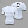 Bleach Comfortable Fitness T-shirt for Men Graphic Breathable Slim Fit Summer Running Gym Jogging Training Elastic Fitness Suit