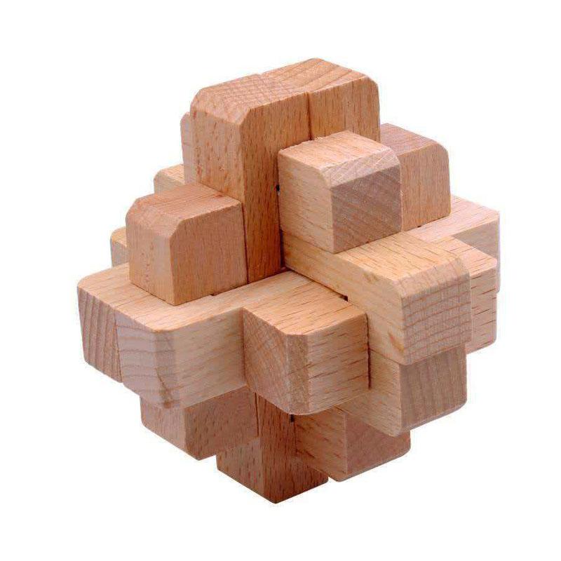 LuBan Lock HuiShou Wooden Puzzles Brain Teasers Mortise and Tenon Construction IQ Test Disentanglement Toys Educational Gifts