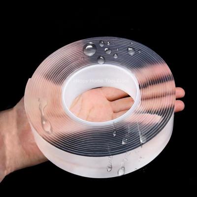Nastro super adesivo trasparente, per cucina, bagno, adesivo trasparente impermeabile, nastro biadesivo universale per uso domestico, riutilizzabile