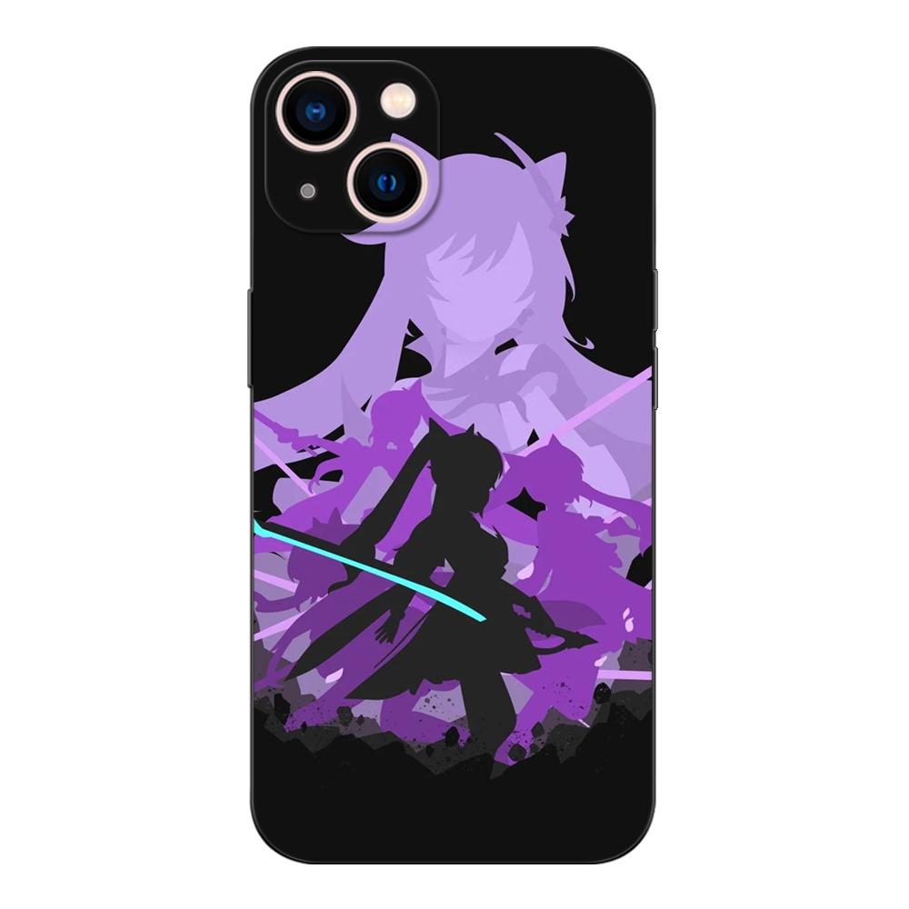 Black Tpu Case For Vivo Y30 Y30G Y31 Y53S Y33 Y33S Y33T Y67 Y51 Y51S Y51A 2021 2022 2020 4G 5G Genshin Impact Anime