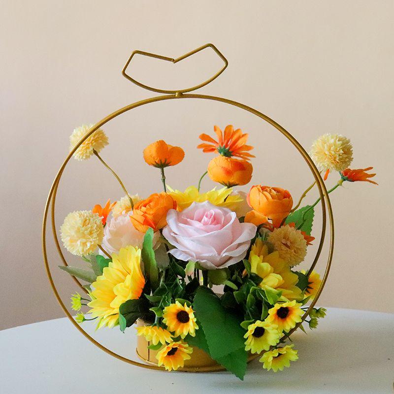 Simulated Rose, Daisy, Star Flower Artificial Flower Basket For Table Decoration, Living Room Setting, Indoor Decoration.