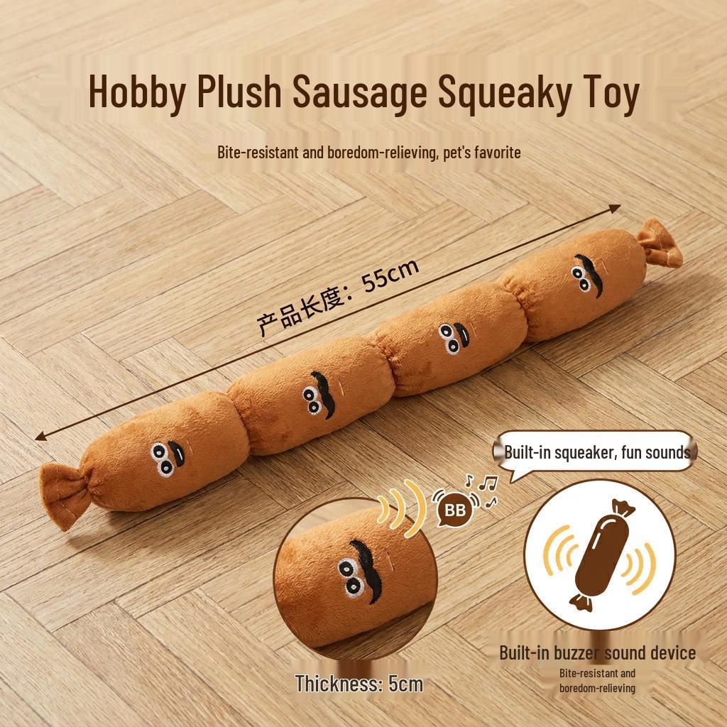 Squeaky Sausage Plush Toy for Small and Medium Dogs - Perfect for Self-Entertainment and Stress Relief