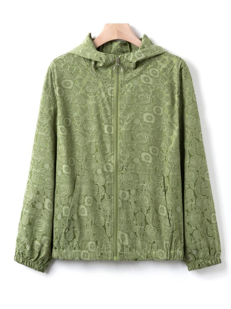 2026 Women's Casual Outdoor Sun Protection Hooded Jacket - Solid Color, Lightweight, Zipper Closure