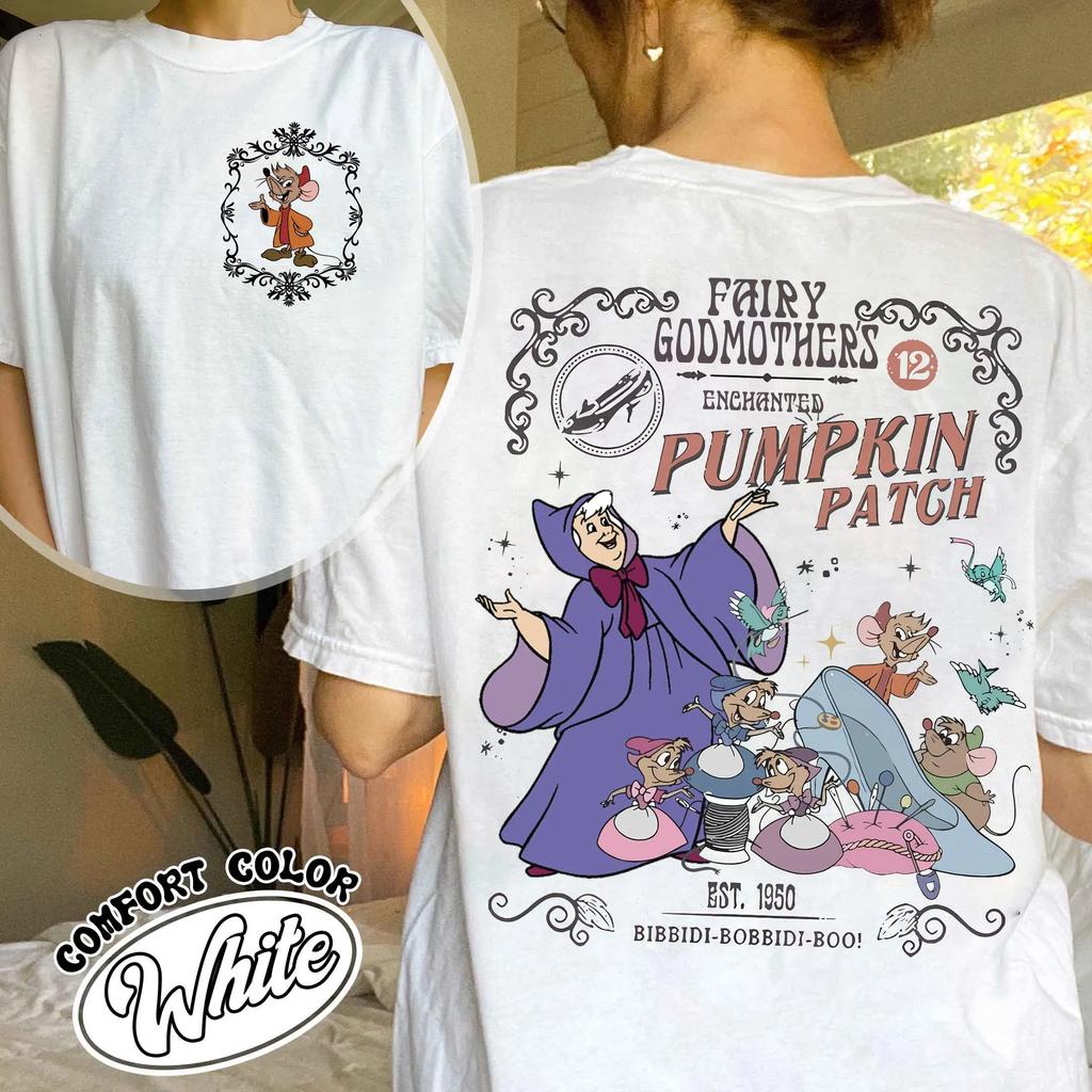 2026 New Cinderella Magic Pumpkin Patch Fairy Godmother Print Fashion WoUnisex TShirt Short Sleeve Loose Plus Size Top