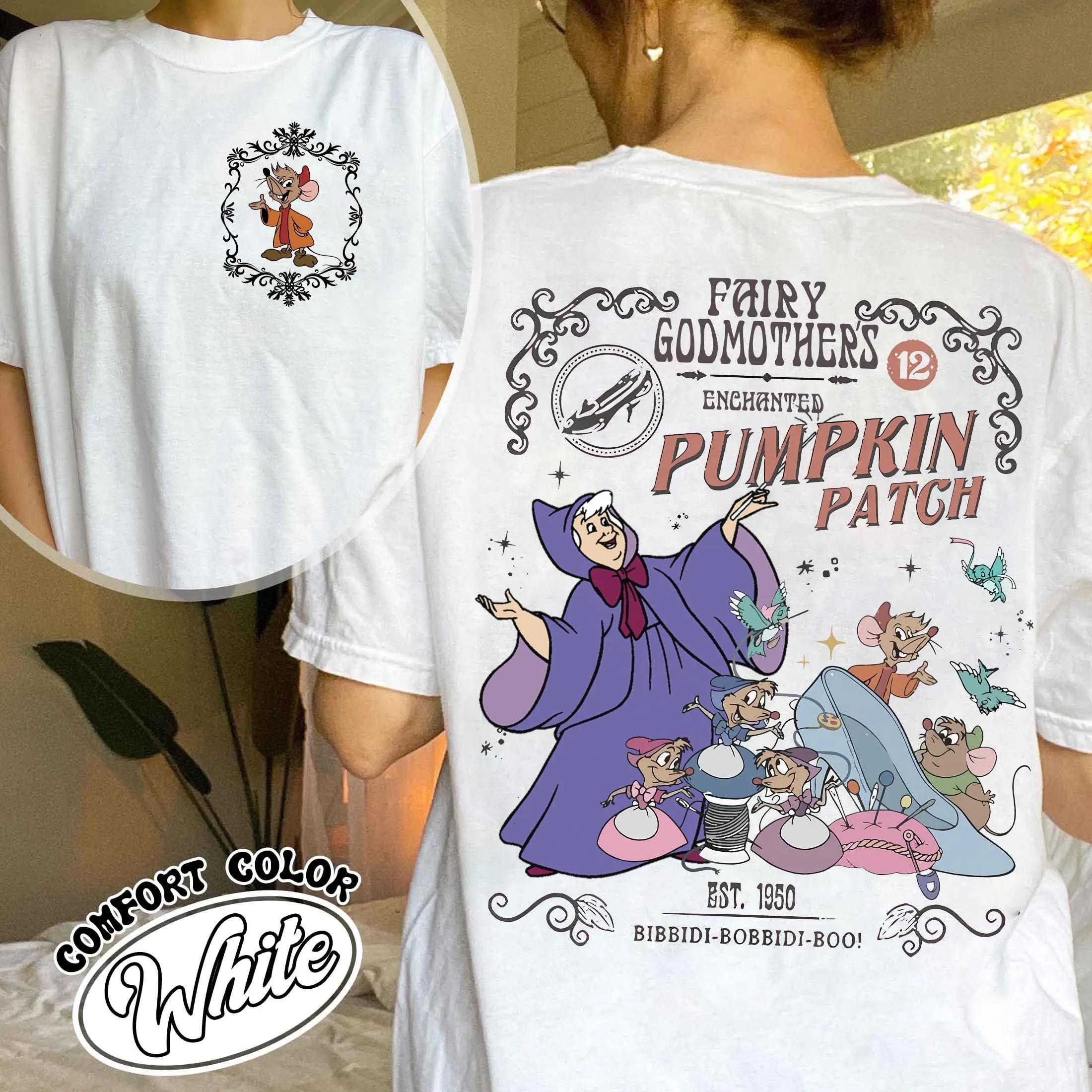 2026 New Cinderella Magic Pumpkin Patch Fairy Godmother Print Fashion WoUnisex TShirt Short Sleeve Loose Plus Size Top S